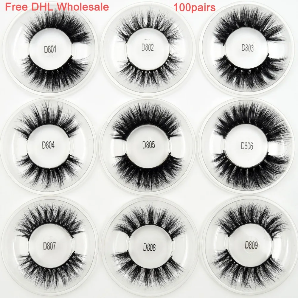 US $298.48 100 Pairs Free DHL Visofree 16 Styles Mink Eyelashes 3D Mink Lashes Invisible Band False Eyelashes Bandless Eye Lashes