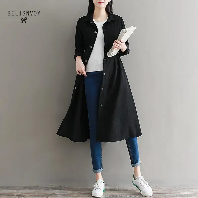 

Japanese Mori Girl Shirt Dress 2019 Autumn Winter Women Vestidos De Festa Long Sleeve Black Vintage Corduroy Dresses