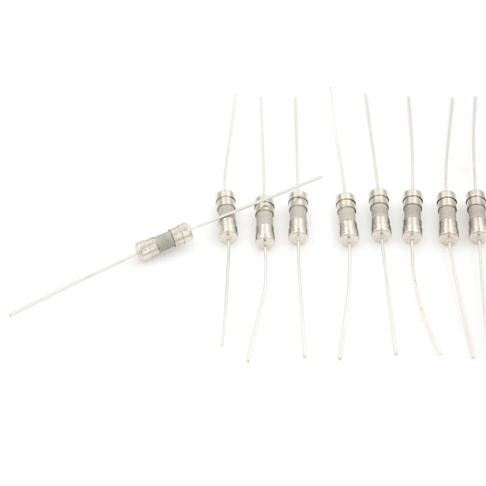 10pcs Ceramic Fuse 2A 250V 3.6*10mm The Fuse Tube Lead Foot Double Iron Cap Axial Slow Blow Fuse With Lead Wire Accessories