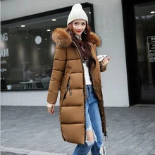 2018 New Winter Women Down Coat Hooded Long Warm Jacket Slim Fit Coat Plus Size Parka Female Big Fur Collar Thick Parka FR1001 2018 New Winter Women Down Coat Hooded Long Warm Jacket Slim Fit Coat Plus Size Parka Female Big Fur Collar Thick Parka FR1001