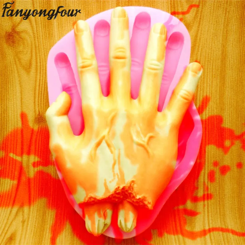 Halloween Horror off palm 3D schimmel zeep, snoep, chocolade, ijs, cakevorm gratis verzending|3d mold|cake moldmold soap - AliExpress