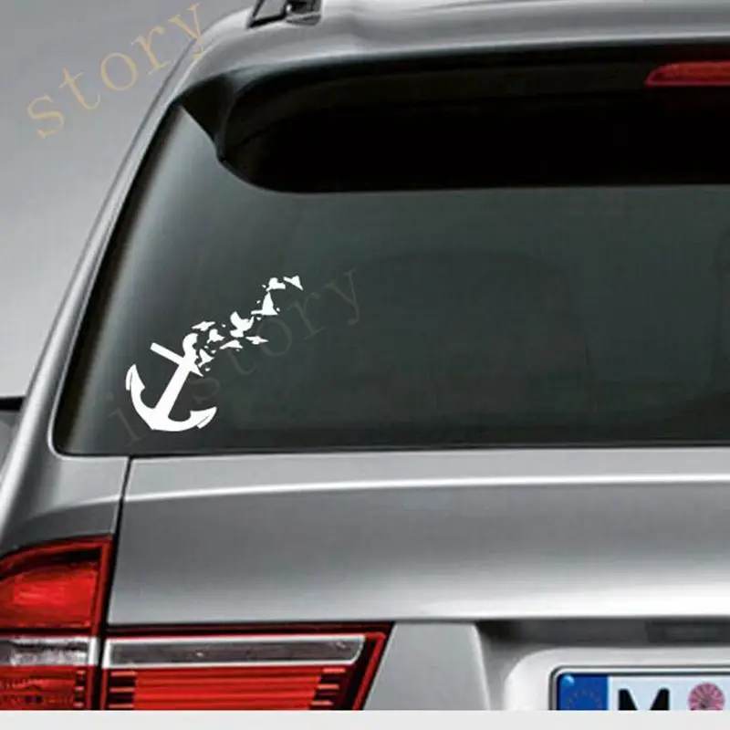 

Nautical anchor vinyl car stickers , Vinyl Flying birds creative arts car decal sticker , 17cm height
