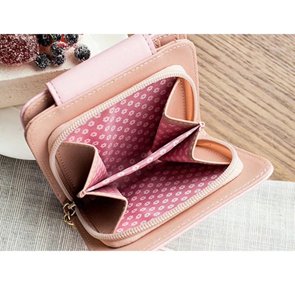 Women Cat Ear Wallet Adorable Pink Tassel Coin Small Purse Money Card Holder for Ladies,Girls09