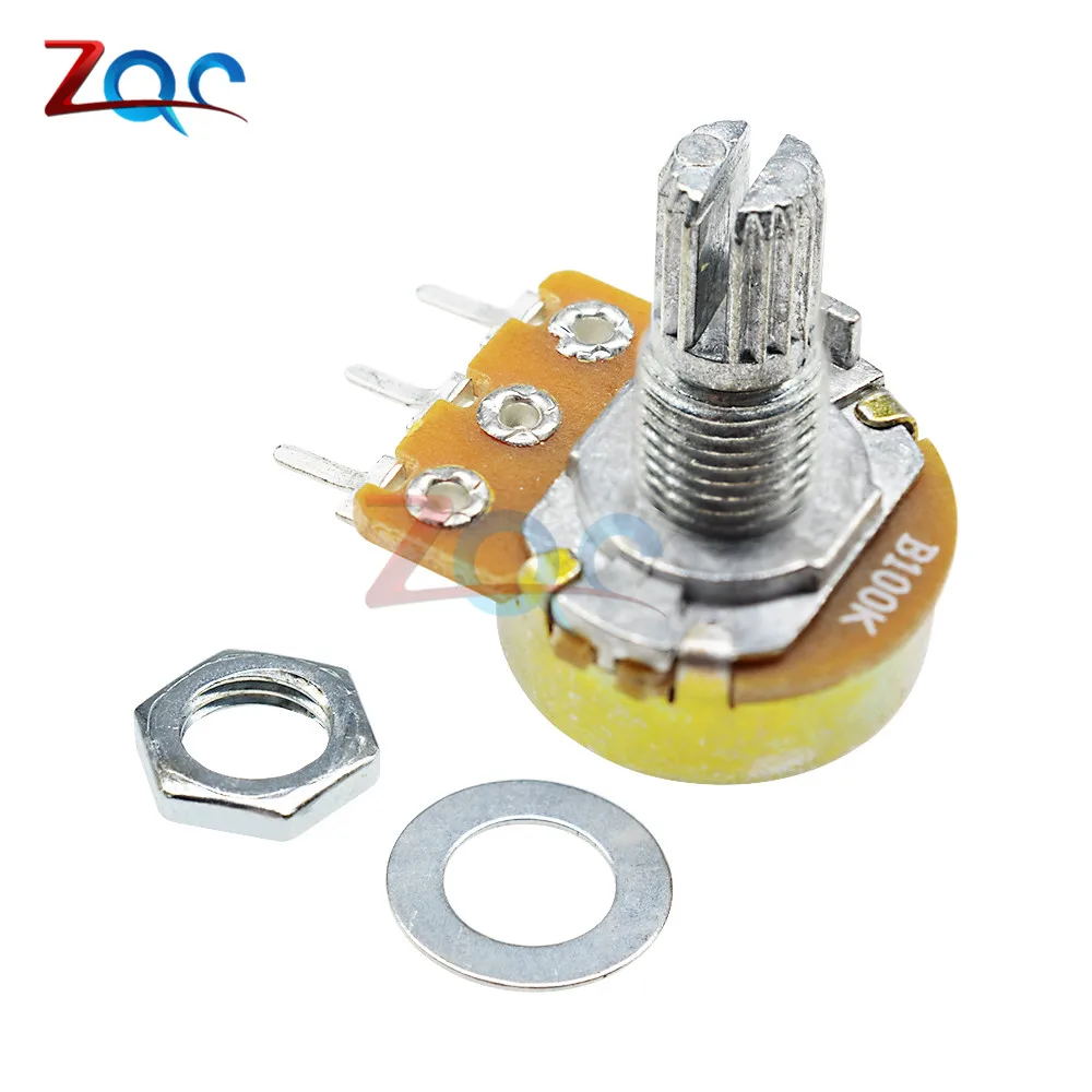 10pcs WH148 B100K 100K OHM Linear Taper Rotary Potentiometer B100K 15MM