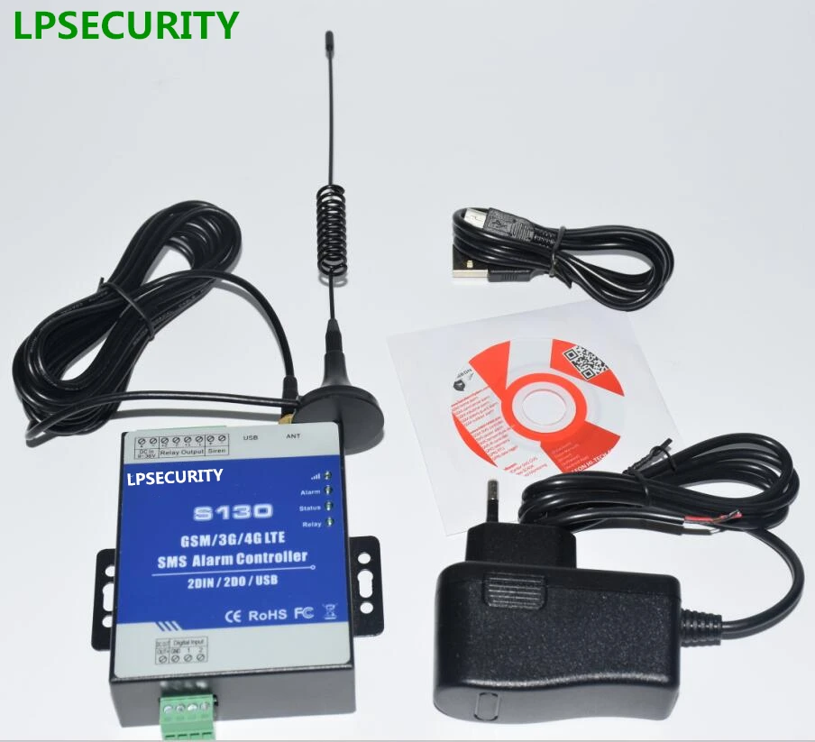 LPSECURITY GSM SMS контроль Лер сигнализации с 2I/2O костюм для накачки, резервуары, масло, контроль уровня воды, температуры S130