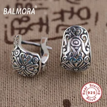 Pendientes Retro 100% Real 925 Joyería de Plata Esterlina Pendientes de Clip para Las Mujeres Regalos de la Fiesta Bijoux Pendientes de Plata Tailandeses SY31175