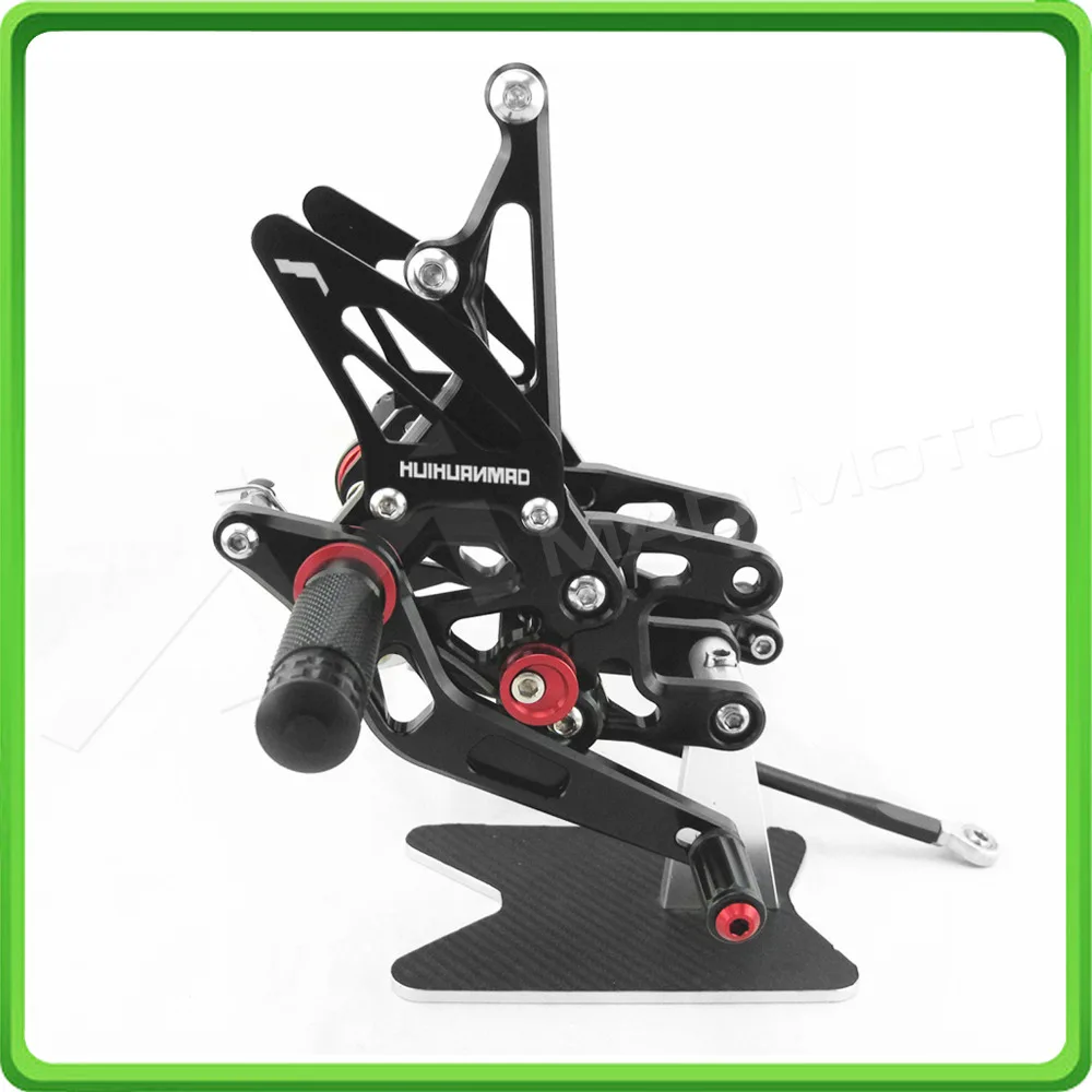 CNC Adjustable Rearsets Rear set sets Foot Rest Pegs Pedal For KAWASAKI NINJA ZX10R ZX 10R ZX-10R 2004 - 2005 Black (2)
