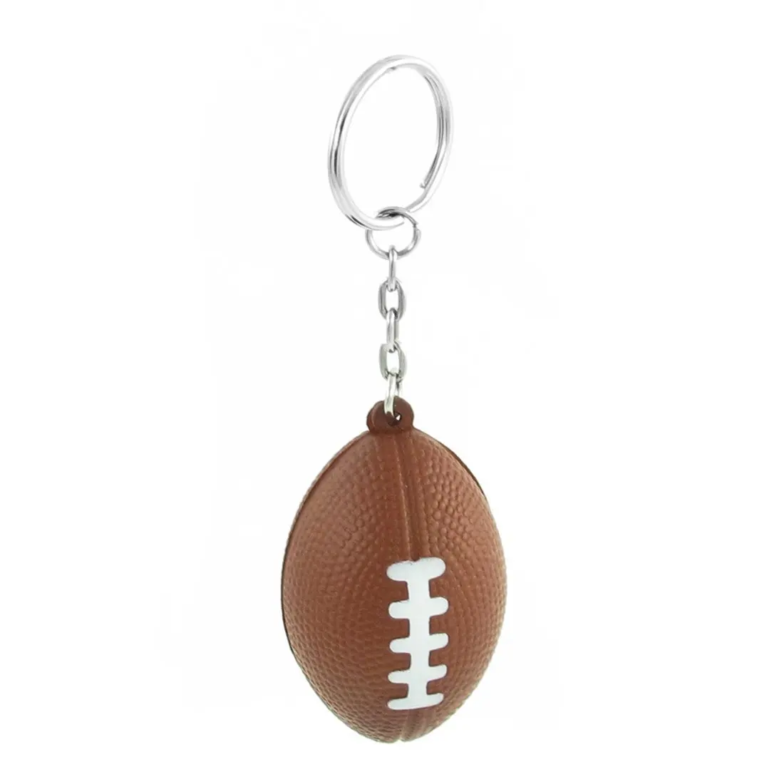 Brown American Football Dangling Metal Compound Split Key Holderin Key
