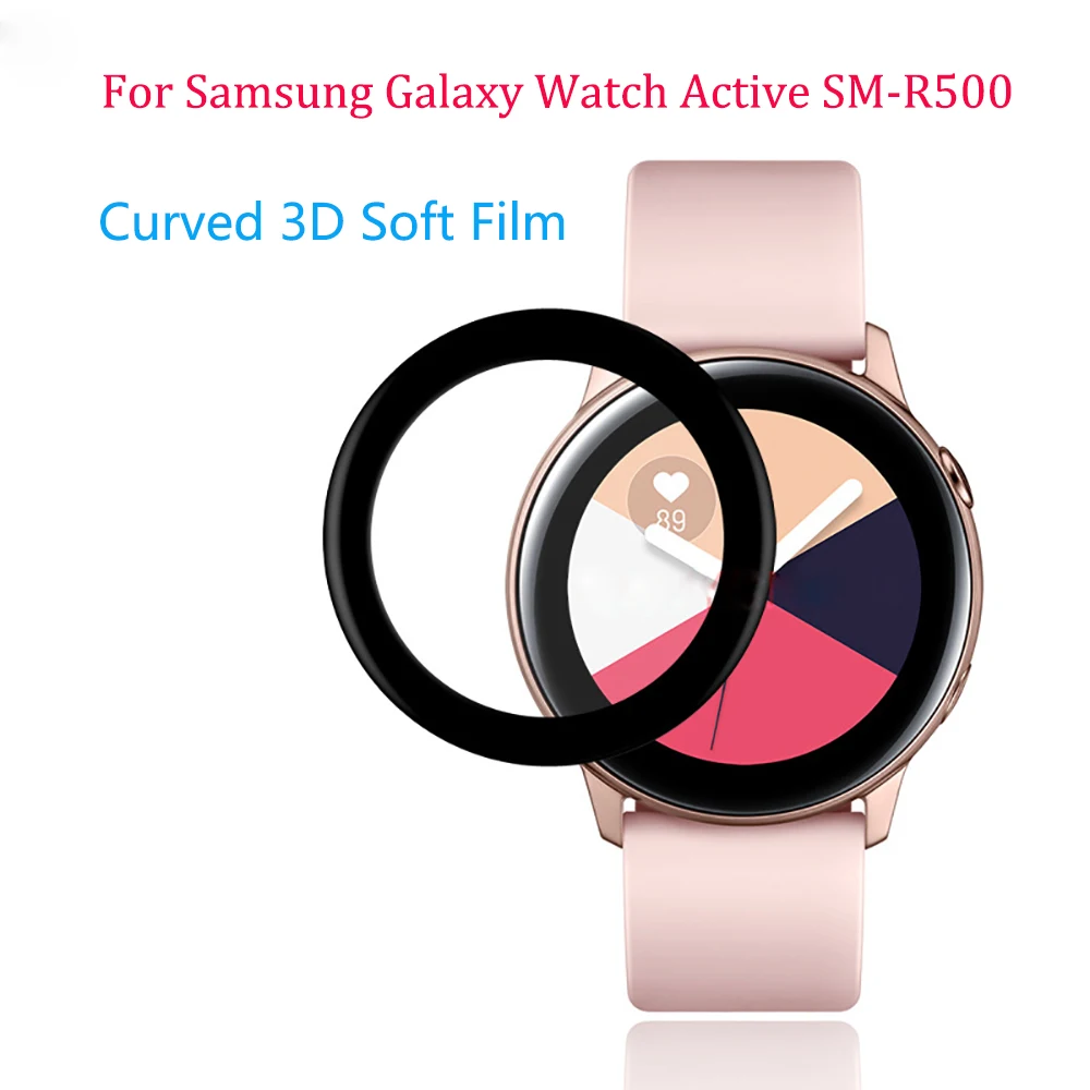 

Curved 3D Soft Film for Samsung Galaxy Watch Active SM-R500 Polymer Full Screen Protector Clear HD Explosion-proof