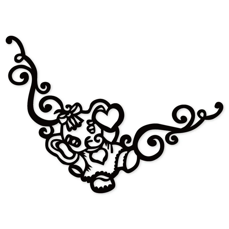 Love Baby elephant Vine Угловые штампы для резки металла трафарет 2019 Новые DIY Скрапбукинг