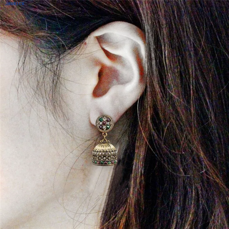 

JAVRICK Women Ethnic Bali Jhumka Jhumki Brocade Crystals Mexico Gypsy Dangle Earrings Jewelry Exquisite Earrings