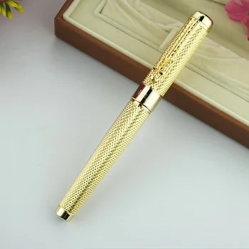 

Jinhao1200 Dragon Clip 0.7mm Rollerball Pen Medium Point Black Ink Silver Gold Black Metal Gift Ballpoint Pens office supplies