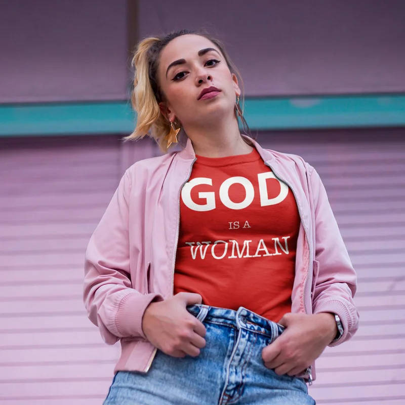 Vsenfo Ariana Grande God Is A Woman Womens T Shirt Feminism