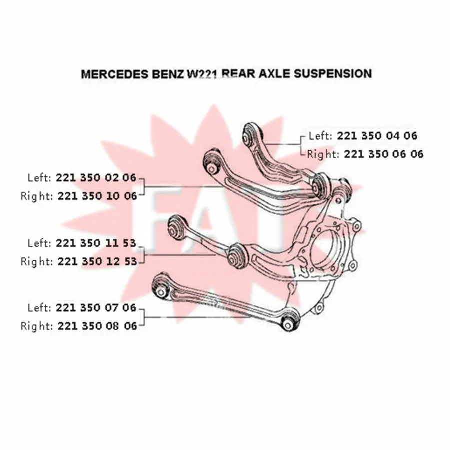 8 шт. полный комплект задняя ось подвеска рычаг управления для Mercedes S класс W221 2005-2013 2213500206 2213501153 2213500706 2213500606