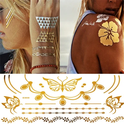 5pcs metallic henna tattoo fake temporary tattoo waterproof hand 5pcs metallic henna tattoo fake temporary tattoo waterproof hand