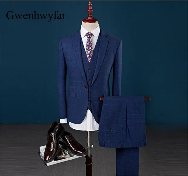 2018 جديد وصول الرجال منقوشة يتأهل الدعاوى الزفاف للرجال العلامة التجارية بدلة رسمية كحلي الأنيق سترة سترة بنطلون Wedding Suit Wedding Suits For Menbusiness Suits For Men Aliexpress