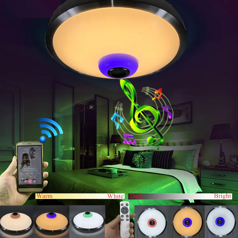 

LED Ceiling Light With Bluetooth speaker 12W 18W Music Playing Ceiling Lamp Party Lamp Deco Bedroom Lighting Music Audio Fixture