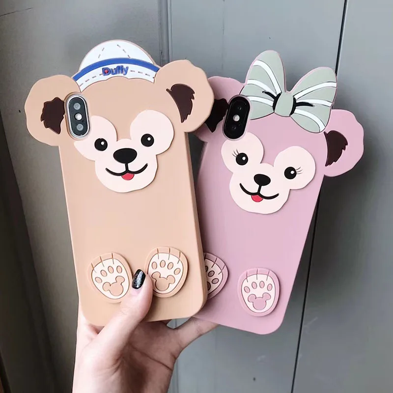 Милый мультяшный силиконовый чехол для iPhone 11 Pro Max XS XR 8 7 Plus чехол Duffy Bear чехол для телефона для iPhone 6 6s Чехол-кролик