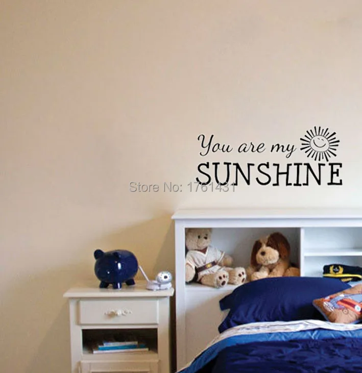 Us 4 09 You Are My Sunshine Wall Decals Vinyl Stickers Home Decor Living Room Decoration Wallpaper Quote Murals In Wall Stickers From Home Garden