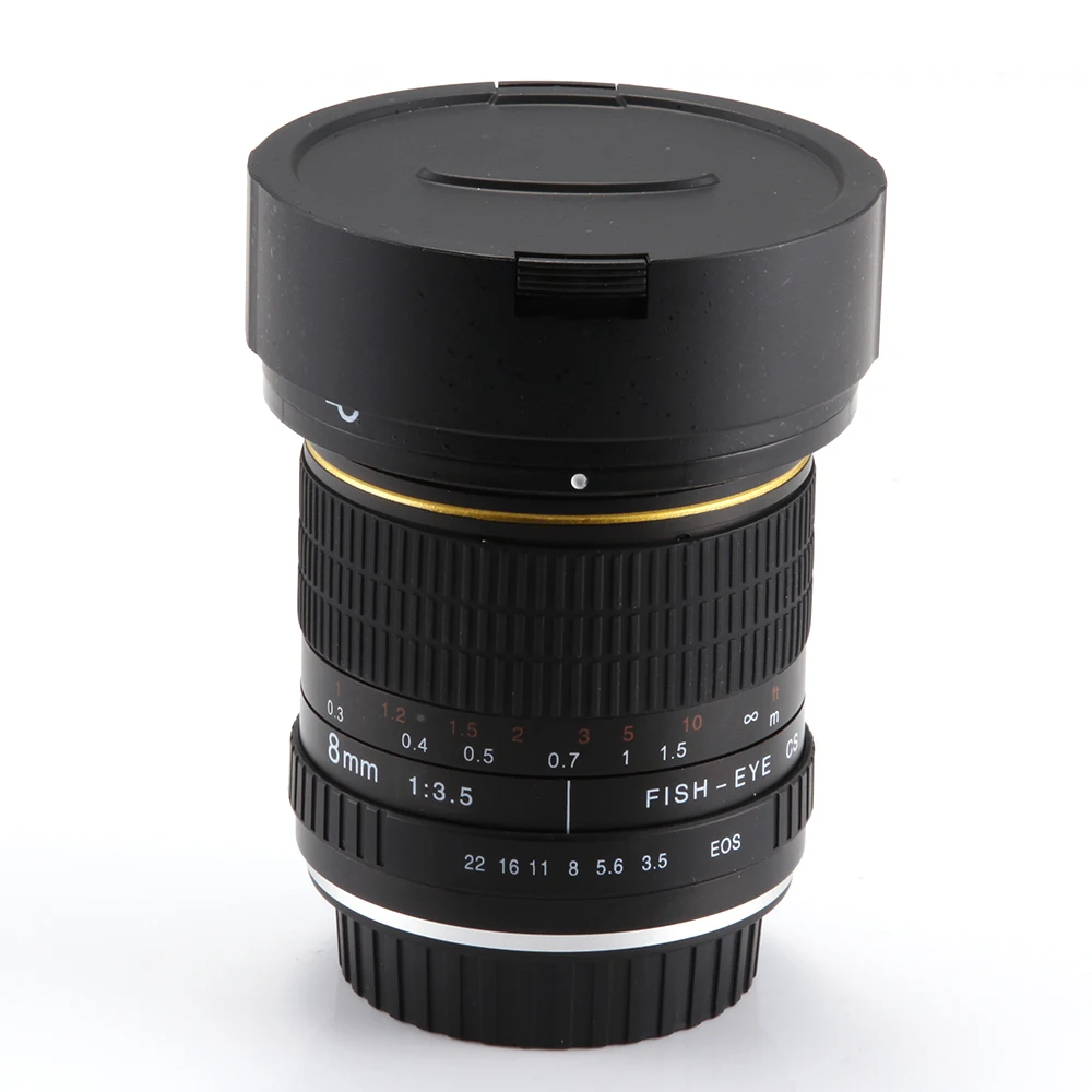 8mm f/3.5 Fisheye Lens Super Wide Angle for Canon 5D Mark III II 3 7D