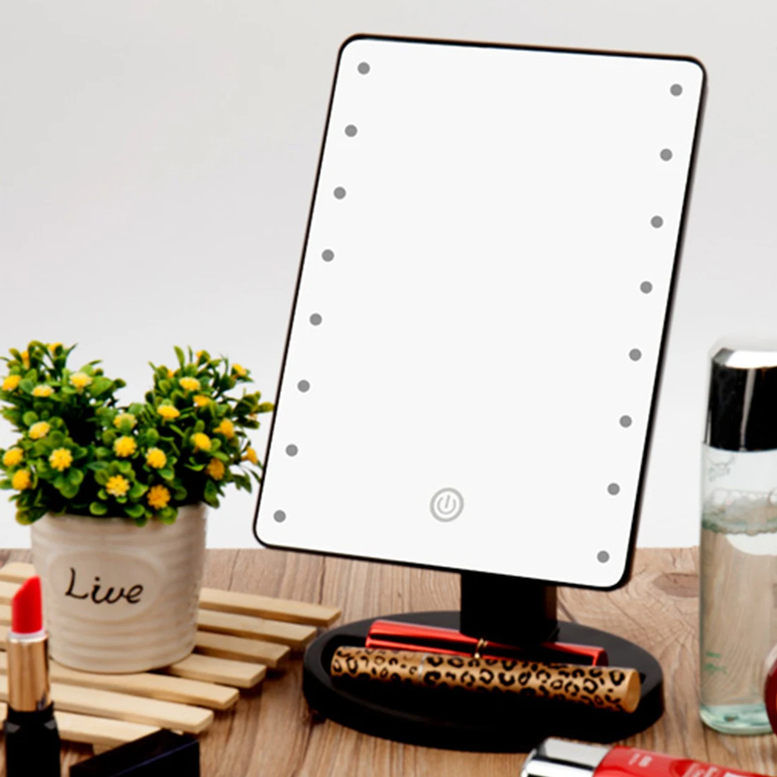 

New Intelligent Touch Screen with LED Light Mirror Makeup Mirror Makeup Tool Cosmetic Accesories