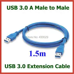 USB 3,0 кабель для передачи данных 5ft 1,5 m USB 3,0 A Male-Male удлинитель OD мм 6,0 мм синий цвет Прямая доставка