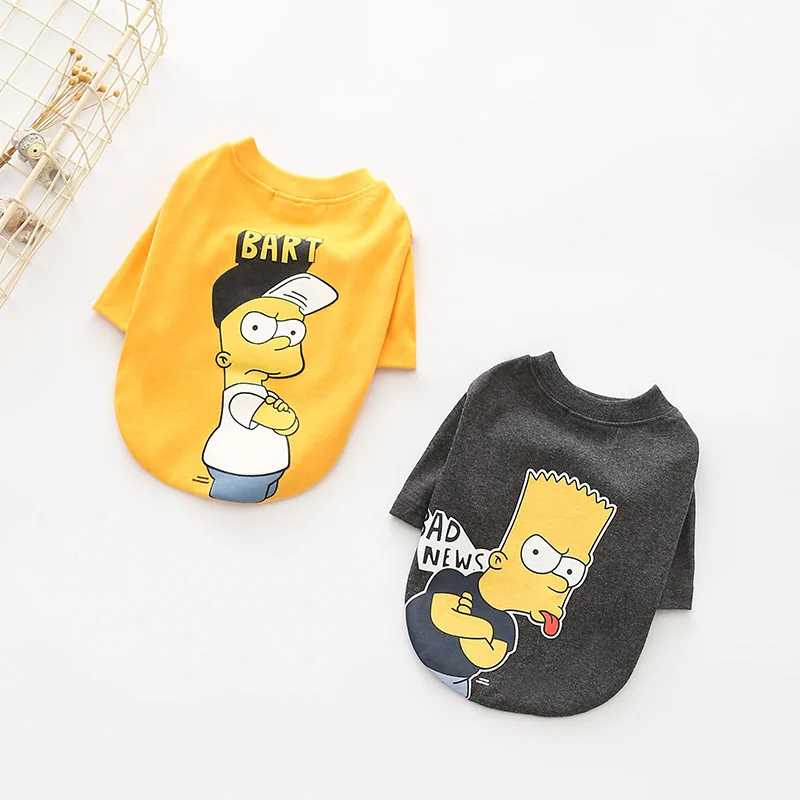 Футболки с рисунками из мультфильмов рубашка одежда для собак домашних животных куртки для собак, щенков, чихуахуа Костюмы толстовки малых и средних собак Щенок йоркширского терьера для домашних животных