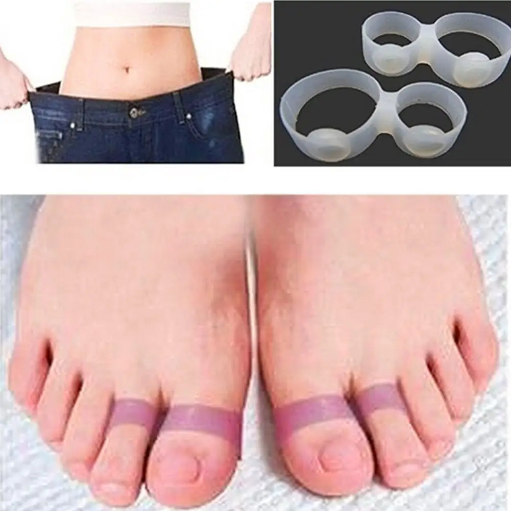 

New Toe Ring 1Pair Magnet Lose Weight Slim Loss Toe Ring Silicon Sticker Foot Massage Tool