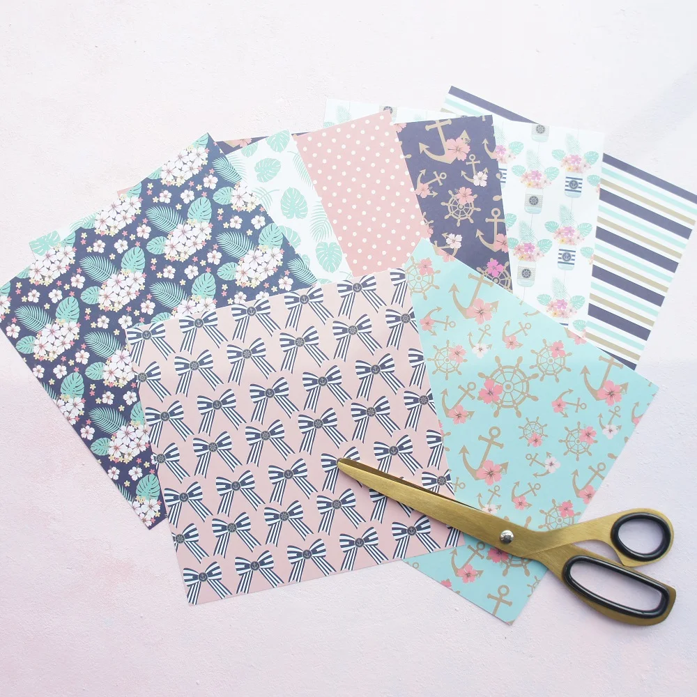 

20sheets DIY 10 style 15.2*15.2cm tropical plant lady Pirates theme craft paper as scrapbooking creative paper handmade gift use