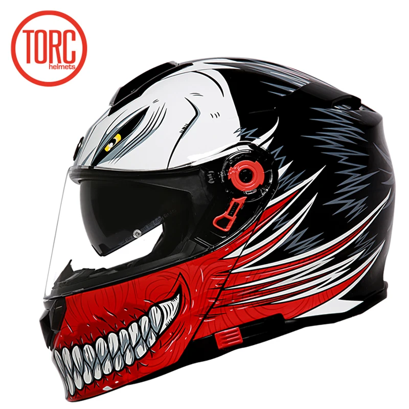 

TORC Flip Up Racing Motorcycle Helmet With Inner Visor Dual Lens Full Face Moto Helmets Capacete Casque Cascos ECE Approval T271