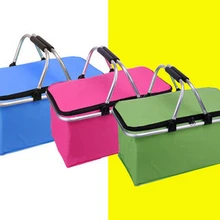 23x27x47 см складная корзина для покупок с покрытием Изолированная Корзина для пикника Оксфорд сохранение тепла прочная моющаяся корзина алюминий