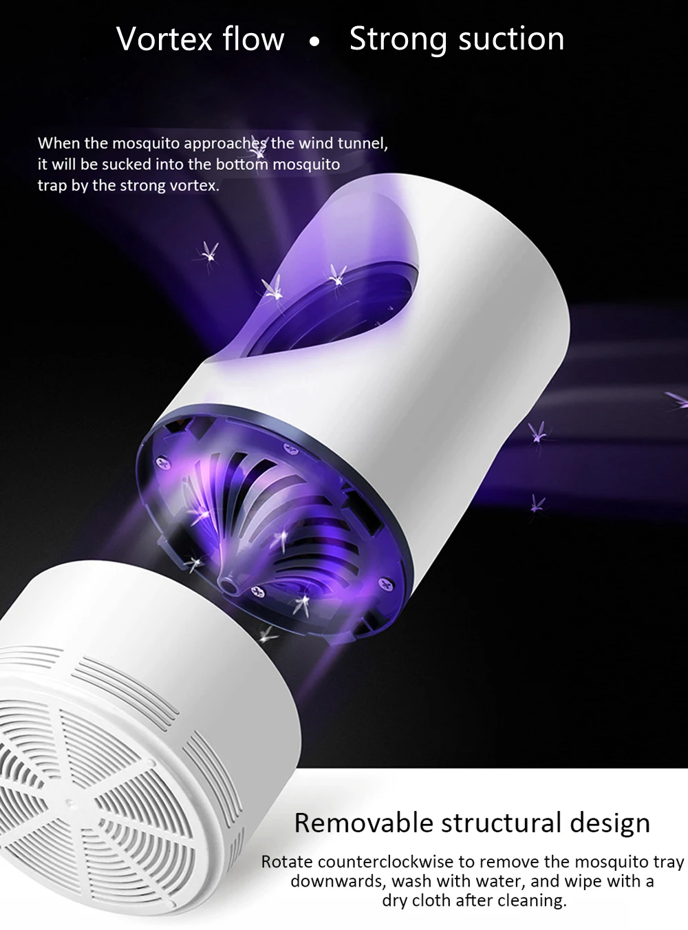 BREFILI USB фотокаталитическая лампа для комаров ультрафиолетовый свет Электрический москитный убийца безопасная энергосберегающая эффективная ловушка для мух
