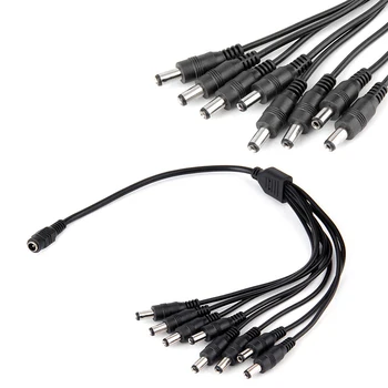 

8 Channel Power Cable Splitter For Secuirty System Camera DC 1 Female to 8 Male