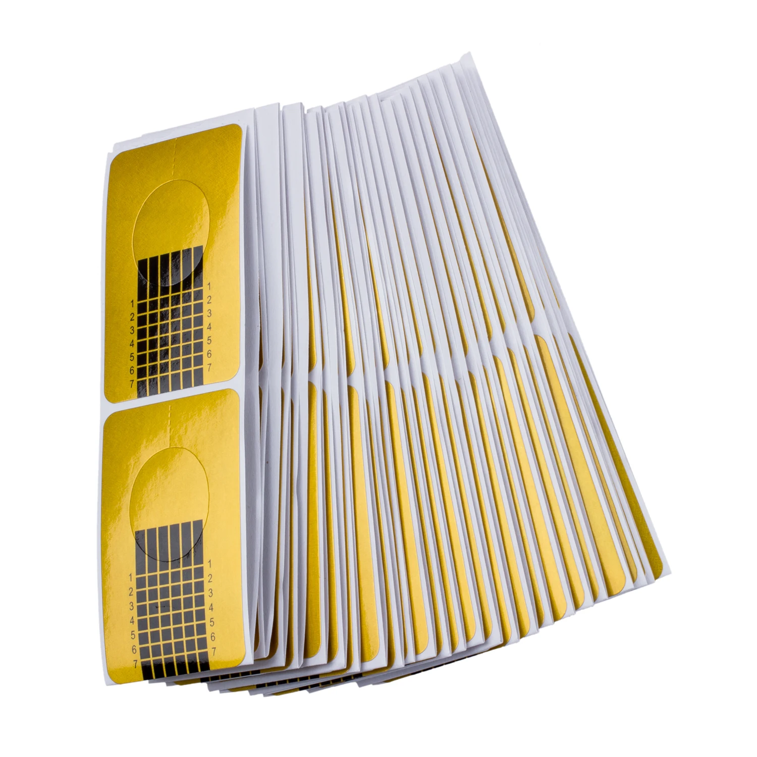  100 x Golden Nail Art Tips Extension Forms Guide French DIY Tool Acrylic UV Gel