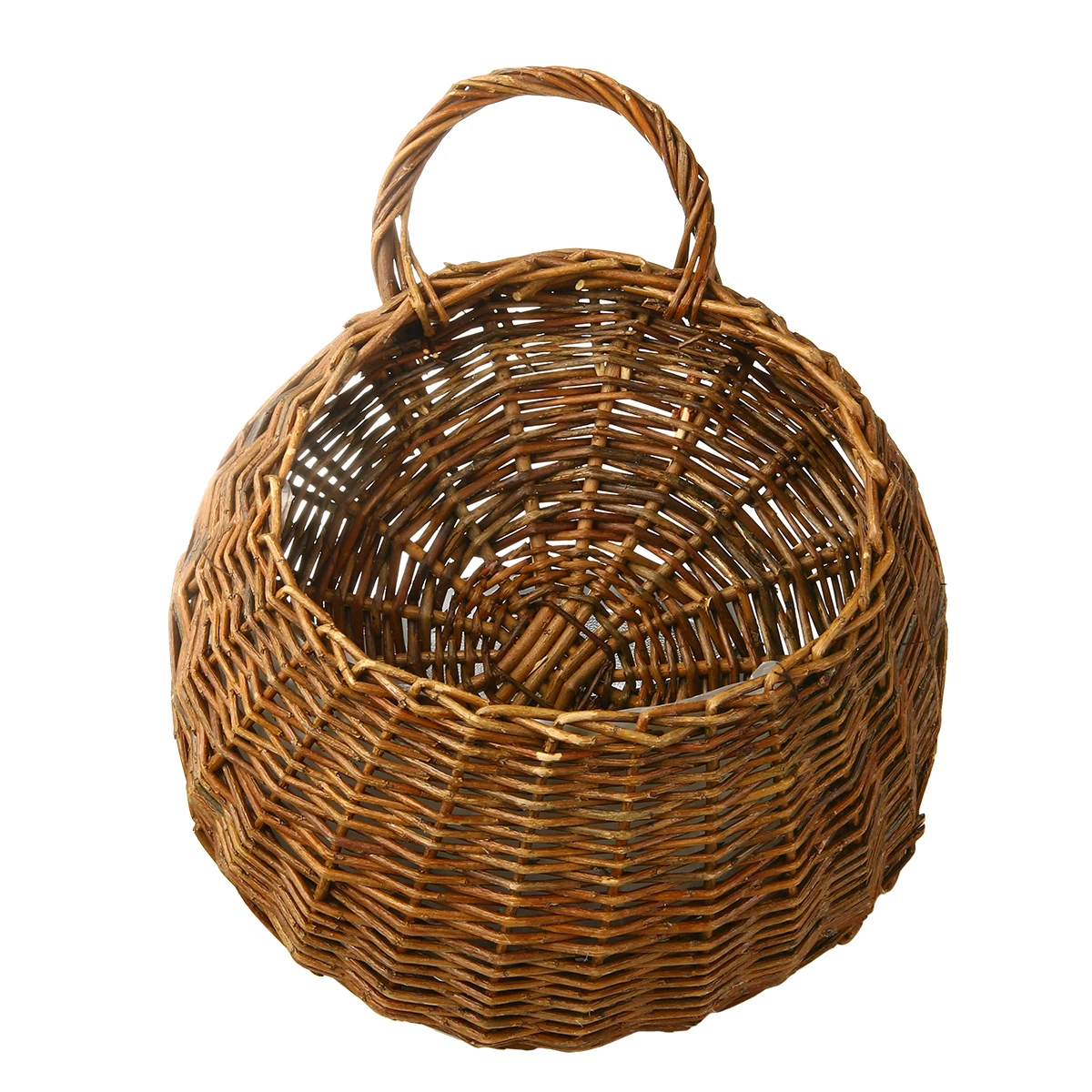 Wall Hanging Flower Plant Basket Wicker Rattan Basket Vase Container For Garden Outdoor Indoor Holder Home Decor