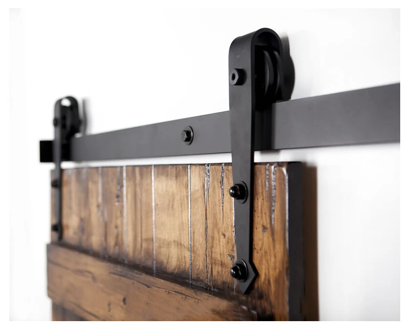 DIYHD 5FT 10FT Arrow Wheel Black Rustic Sliding Barn Rail Wood Door