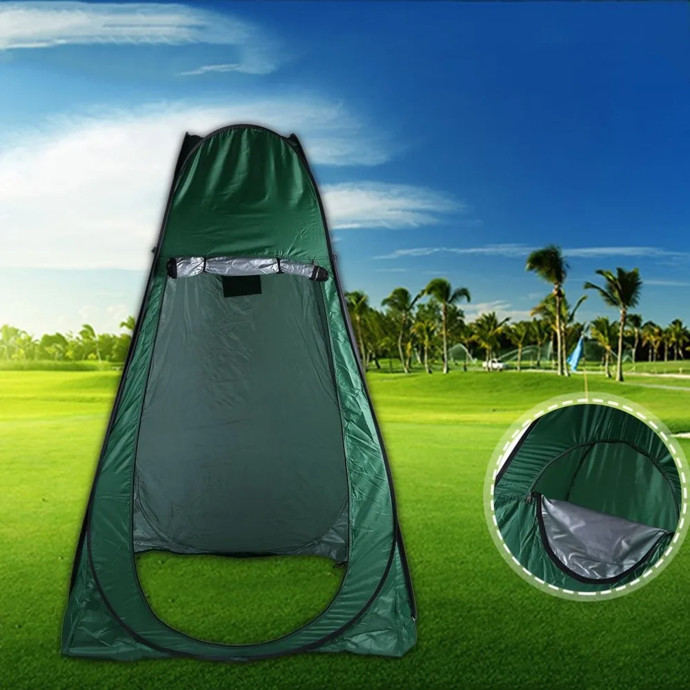 Portable Pop Up Outdoor Toilet Shower Beach Camping Hiking Tent Large Windproof Dressing Changing Room Army Green