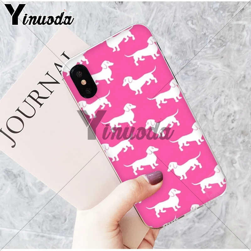 Yinuoda животные Собаки такса красочные милые аксессуары для телефонов Чехол для iPhone X XS MAX 6 6S 7 7plus 8 8Plus 5 5S XR - Цвет: A9