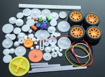

78 pcs/lot different type mini gear Concave wheel car axle Plastic gear mini Belt Wheel Sets for Model car