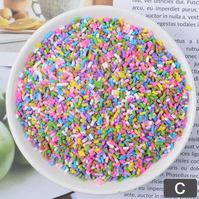 20g Fake Sprinkles for Slime accessories Clay Filler DIY Fluffy slime Supplies chocolate Cake Dessert Mud Toys 24