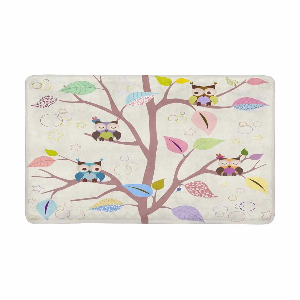 Funny with Owls Doormat Anti Slip Entrance Mat Floor Rug Indoor Front