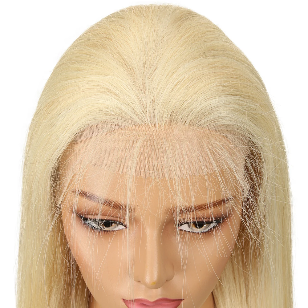 Sleek 130% плотность 613 Мёд блондинка 13x6 Синтетические волосы на кружеве парик с ребенком волос бразильский Реми прямые парики из натуральных волос
