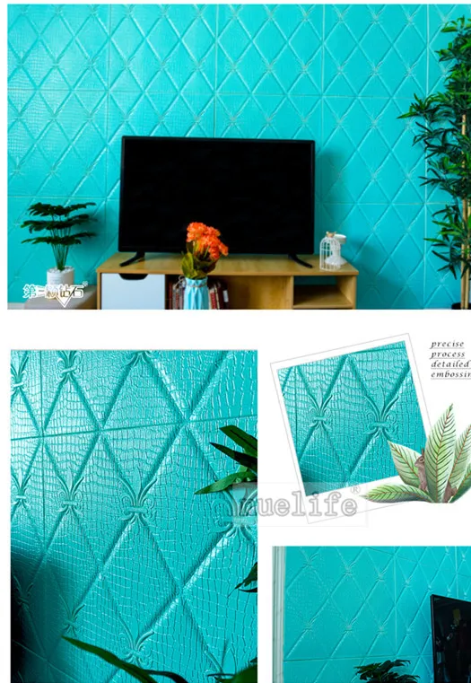 3D geometric pattern soft package wallpaper study dining room living room bedroom waterproof anti-collision foam wall stickers