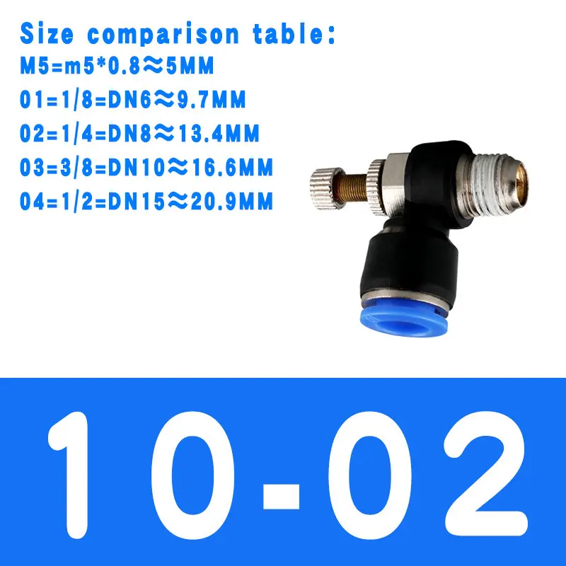 Пневматический регулятор скорости потока 8 мм 6 мм 10 мм 12 мм OD шланг трубки 1/" 1/8" 3/" 1/2" BSP Мужской газовый воздушный поток предельный клапан Быстрый фитинг - Цвет: SL10-02