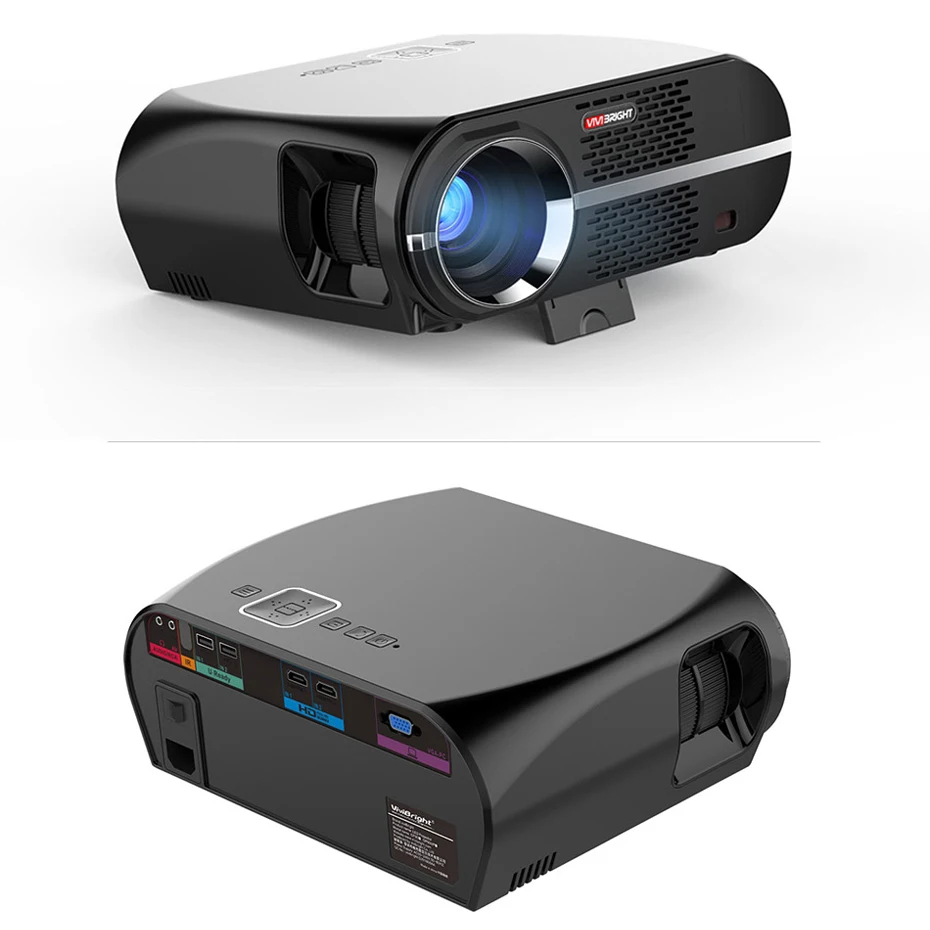 VIVIBRIGHT светодиодный проектор GP100. Разрешение 1280x800 3500 люмен поддержка 1080 P для