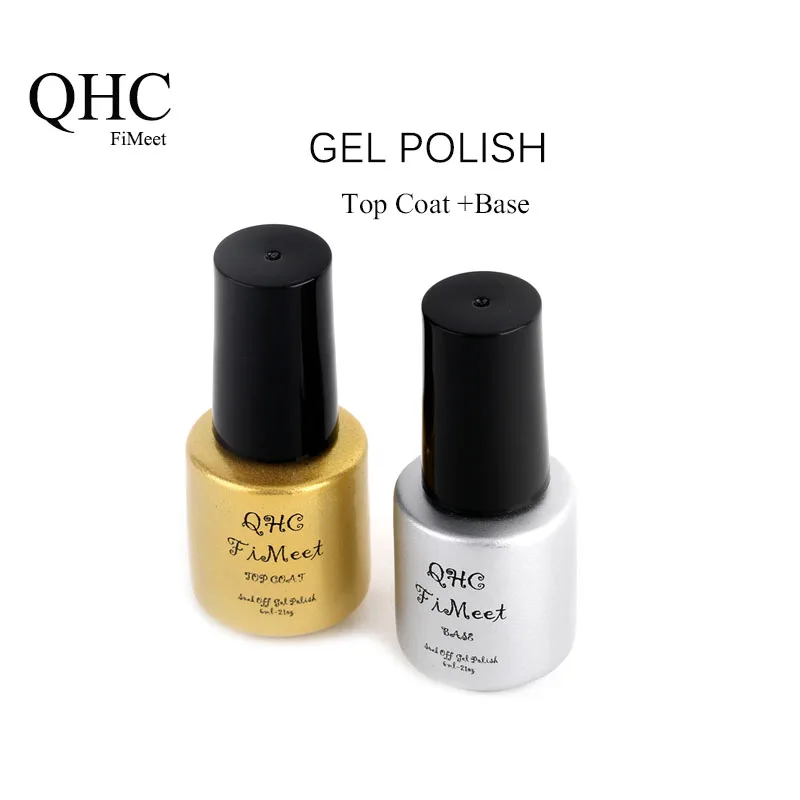 QHC FiMeet Top Coat+Base Coat Kit Gel Nail Polish Gorgeous Colors UV Gel Nail Polish Long-lastting up to 30 Days