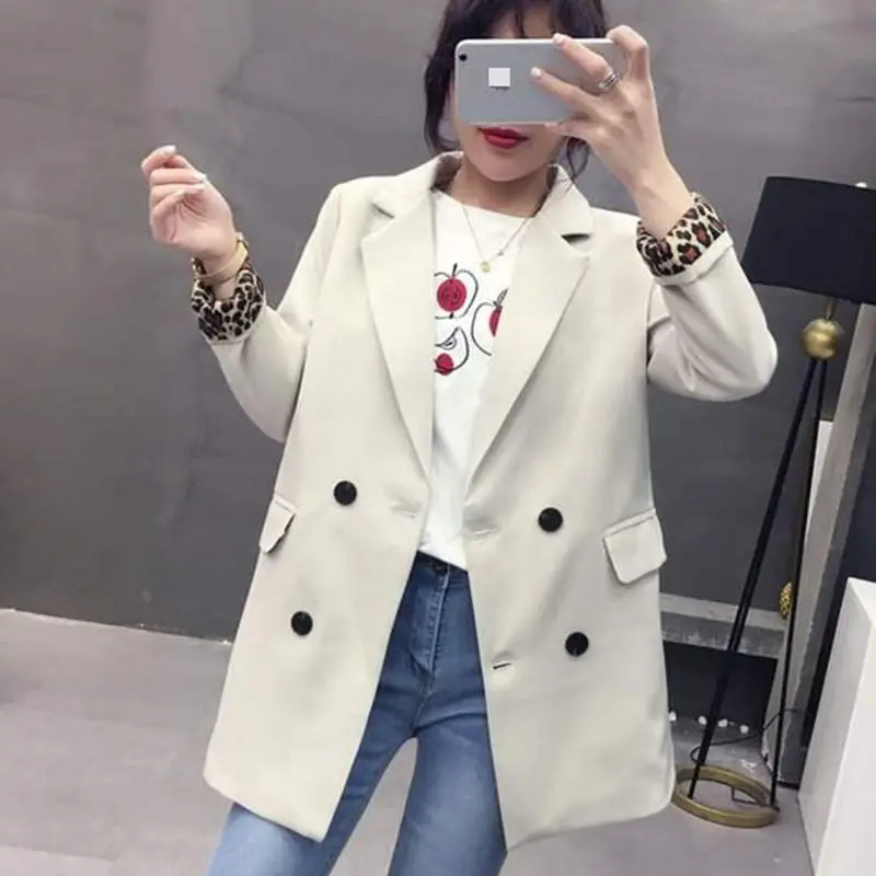 

Women Spring Autumn Blazers Jacket 2019 New Style Fashion Loose Large size Coat Female Casual Blazers Coat Women NZYD1335