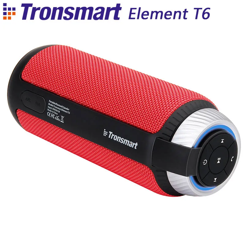 Tronsmart Element T6, Bluetooth 4,1, Портативная колонка, беспроводной саундбар, аудио приемник, мини-динамик s AUX для IOS, Android, Xiaomi - Цвет: Red speaker