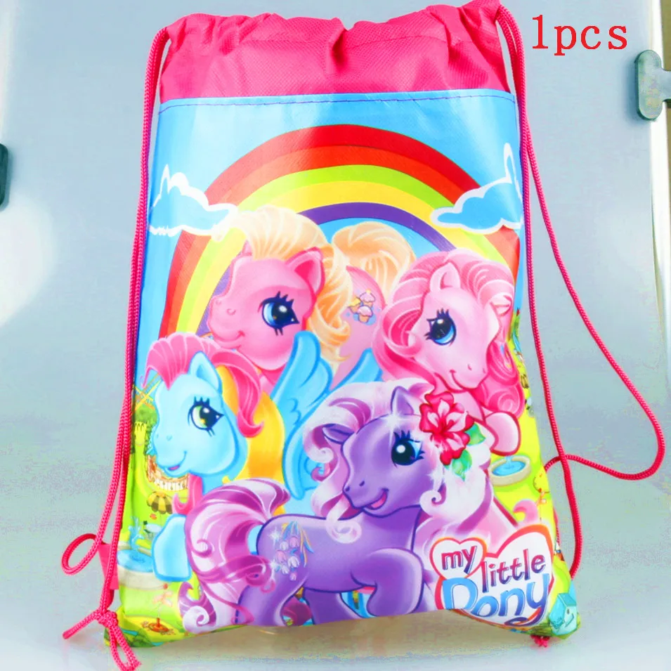 1 шт. мой маленький пони нетканый ткань шнурок рюкзак вечерние принадлежности для девочек путешествия школьная сумка в подарок на день рождения сумки для хранения