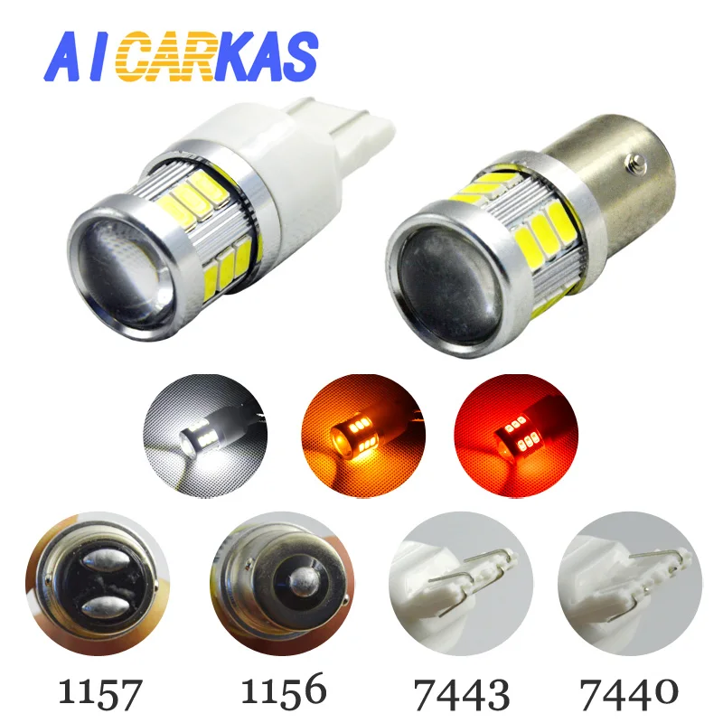 Автомобисветодиодный Светодиодная лампа AICARKAS S25 1157 BA15D 1156 BA15S T20 7440 7443 580 для